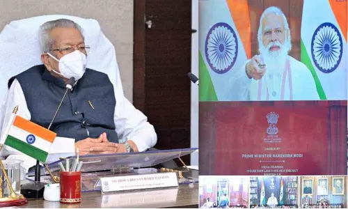 Andhra Pradesh Governor Biswa Bhusan Harichandan participating in celebration of NEP 2020 celebration on Thursday