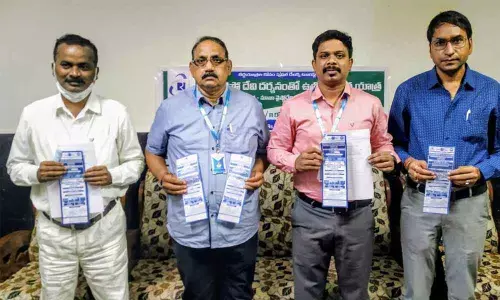 The IRCTC DyGM DSGP Kihore and other officers explaining the tour packages in Ongole on Thursday The IRCTC DyGM DSGP Kihore and other officers explaining the tour packages in Ongole on Thursday