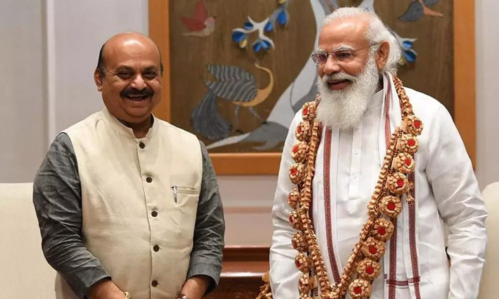 Karnataka CM Basavaraj Bommai and PM Narendra Modi