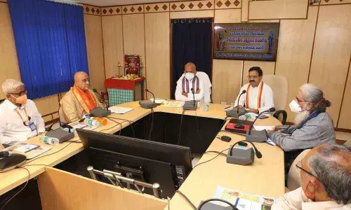 TTD EO K S Jawahar Reddy speaking at an international webinar in Tirupati on Friday