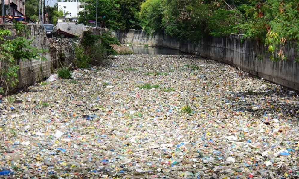 Hyderabad C&D, plastic waste choking Balkapur nala