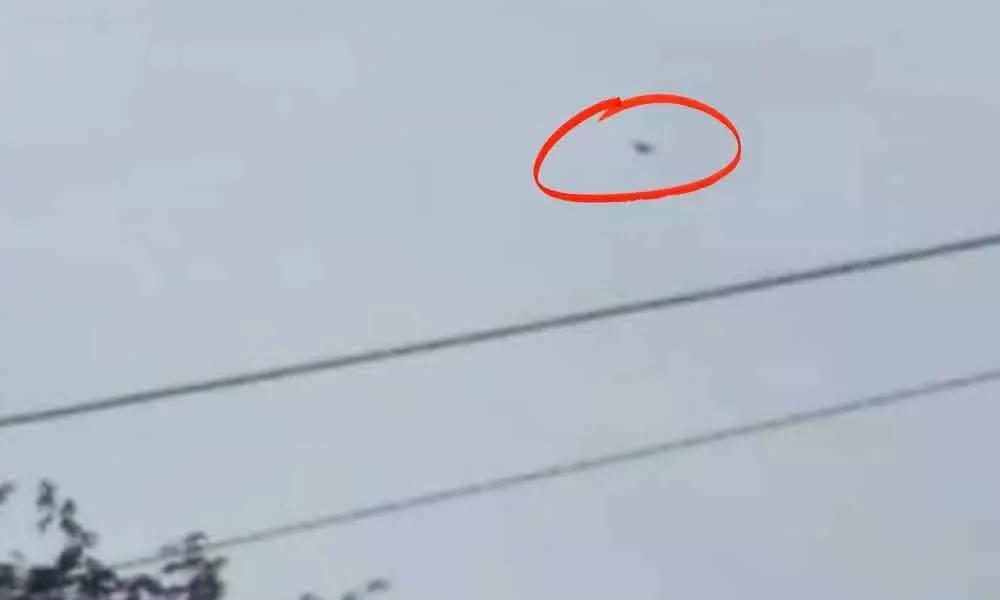 Drone camera flying over Nallamala forest in Amrabad mandal on Monday