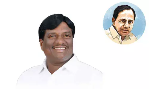 MLA Koppula Mahesh Reddy performed milk bath to the portrait of CM KCR