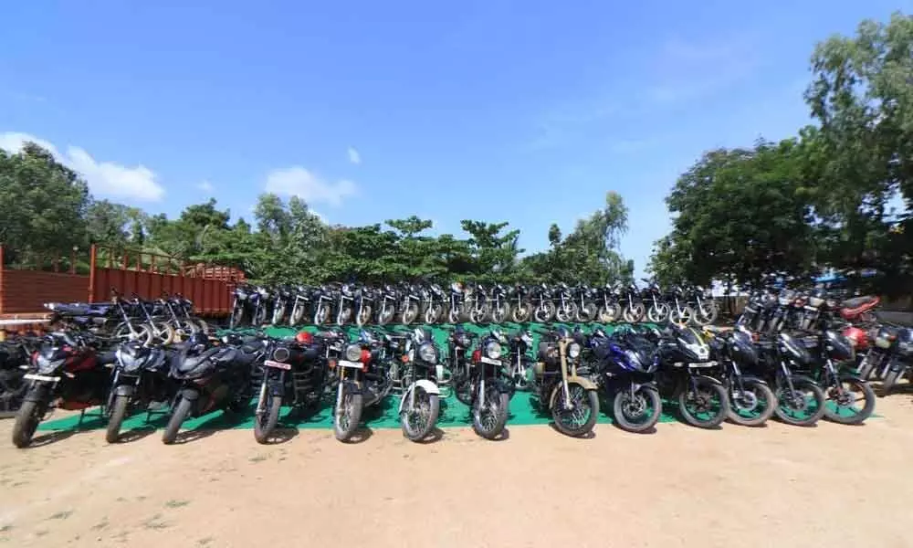 Bikes recovered from the accuses in Devarapalli (West Godavari) on Wednesday