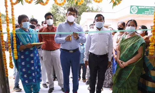 District Collector Chevuri Hari Kiran inaugurating VDVK cashew processing unit at Pandirimamidi village on Wednesday