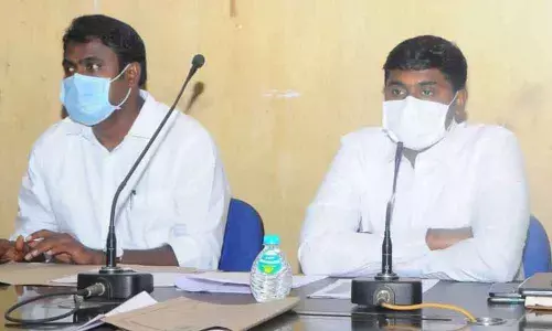 Municipal Commissioner K Dinesh Kumar addressing media in Nellore on Thursday