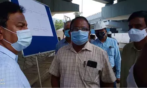 VMRDA commissioner K Venkata Ramana Reddy interacting with Engineering officials