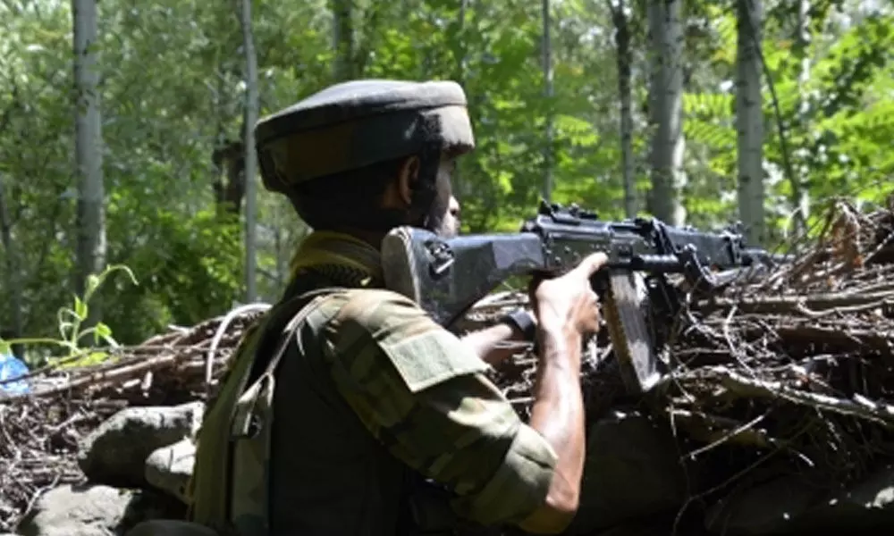 Two terrorists were killed in an encounter with the security forces in the Thanamandi area of Jammu and Kashmir