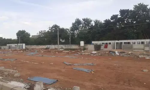 The site in the super specialty campus where the temporary hospital was dismantled