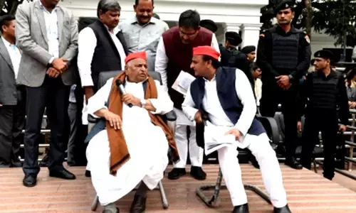 Mulayam Singh Yadav and Akhilesh Yadav