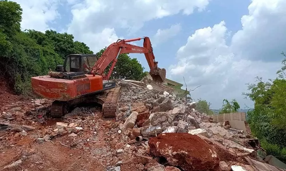 APTDC’s Haritha Resorts being demolished to pave way for the proposed five-star hotel in Visakhapatnam