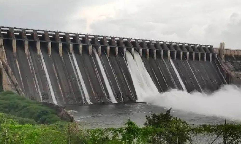 Nagarjunasagar reservoir in Guntur district on Tuesday