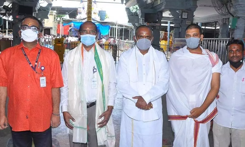 ISRO chief K Sivan at Kanipakam temple on Wednesday