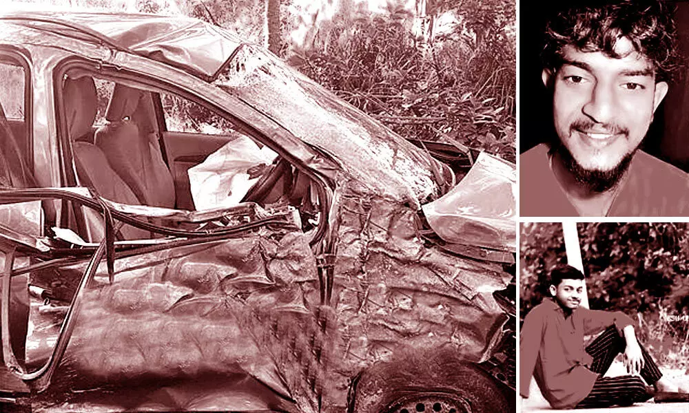 Two dead and one critical as a car overturns in Anakapalle