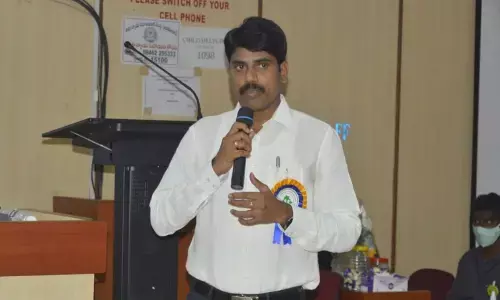 District Collector Narayana Reddy speaking at a meeting in Nizamabad on Thursday