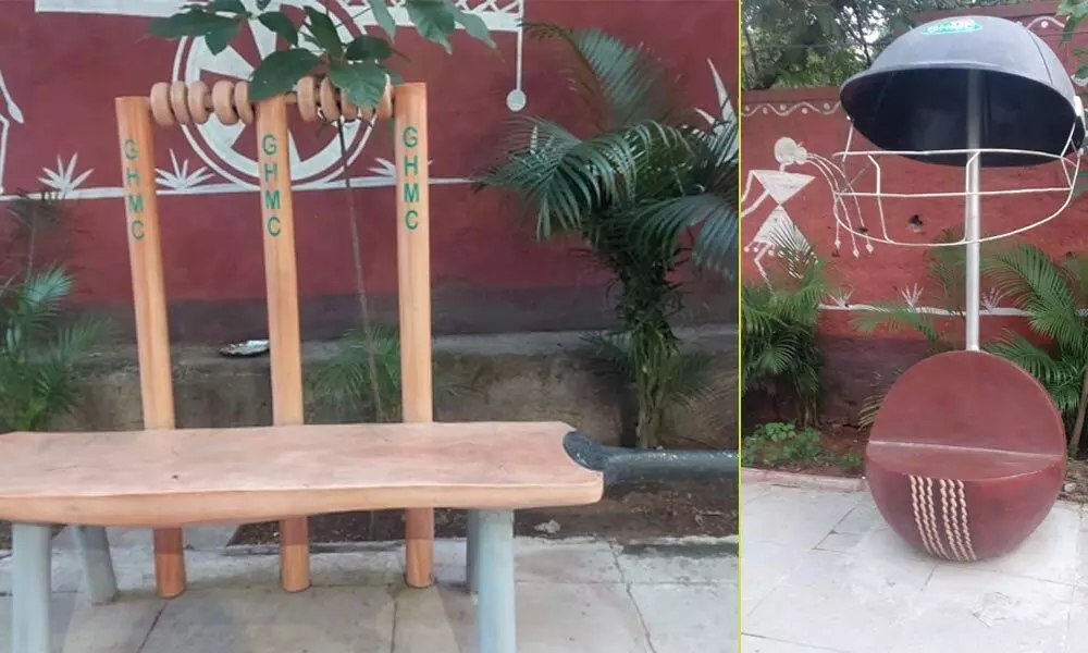 Cricket stadium seating on footpath at Uppal wows all