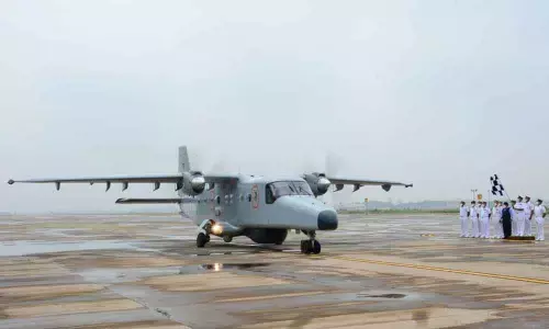 A new taxi track N5 commissioned at Visakhapatnam Airport in Visakhapatnam on Monday