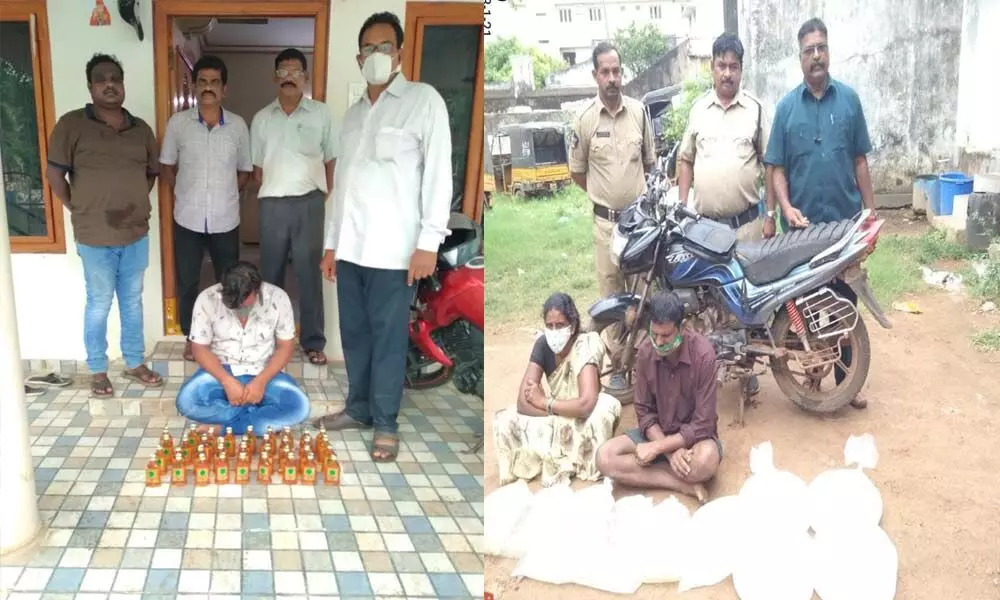 Andhra Pradesh police in east Godavari district carried out a series of raids to check illegal arrack production