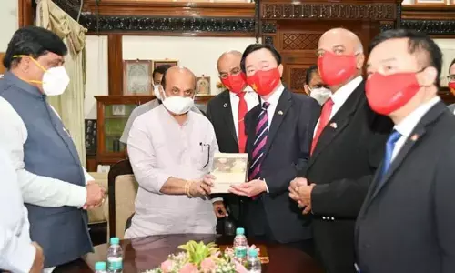 Vietnam Ambassador to India, Sanh Chau Pham meeting Chief Minister Basavaraj Bommai in Bengaluru on Wednesday