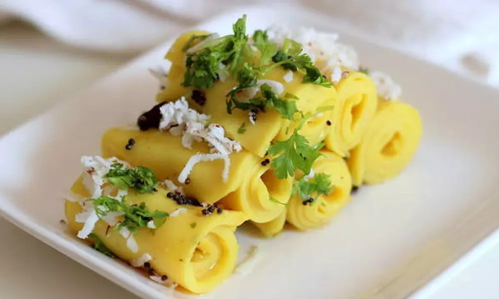 Khandvi, popular gujarati snack.