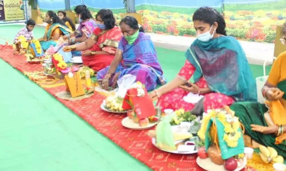 Tirupati: Women perform Varalakshmi Vratam on a grand scale