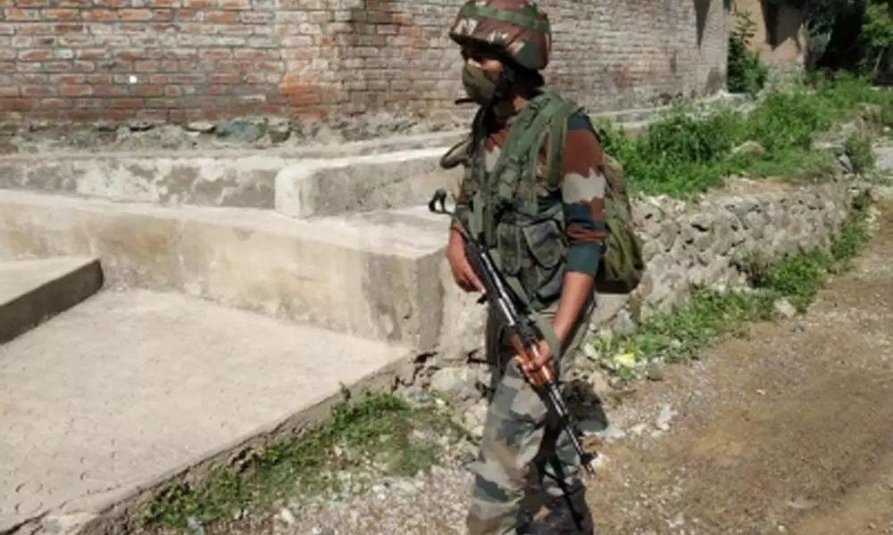 encounter started between terrorists and security forces in a forest area in South Kashmir