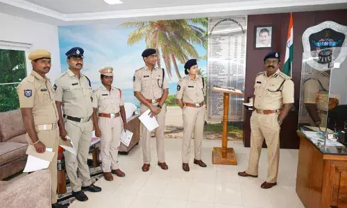 DIG LKV Ranga Rao presented appreciation certificates and cash rewards to meritorius cops on Saturday