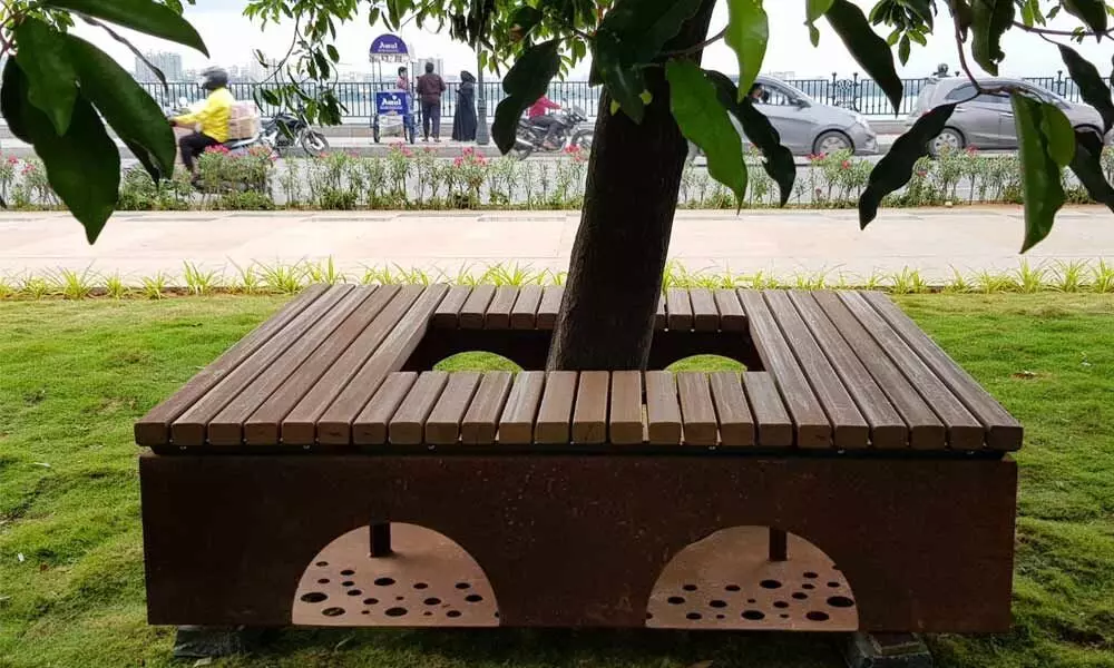 30 rain-proof benches at Tank Bund, PVNR Marg
