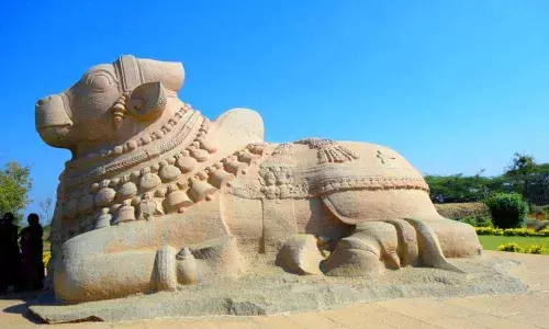 Nandi at Lepakshi temple in Anantapur district