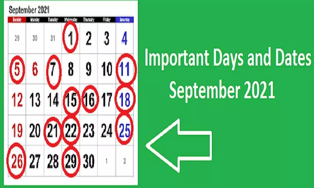 National and International Days in September 2021