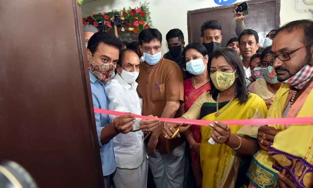 MAUD Minister KT Rama Rao at the inauguration of 2BHK on Saturday