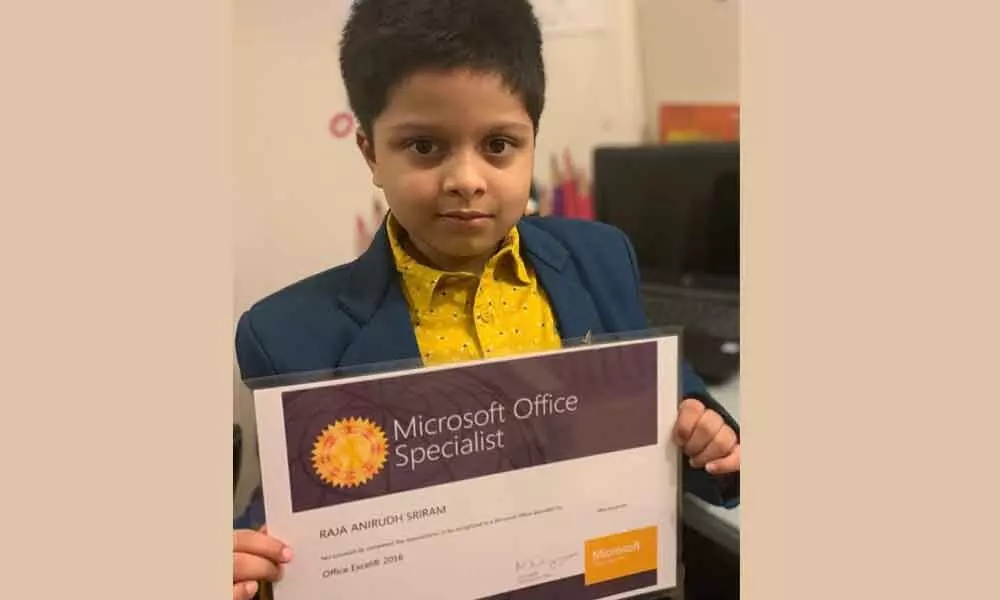 Six-year-old Anirudh Sriram with MOSC