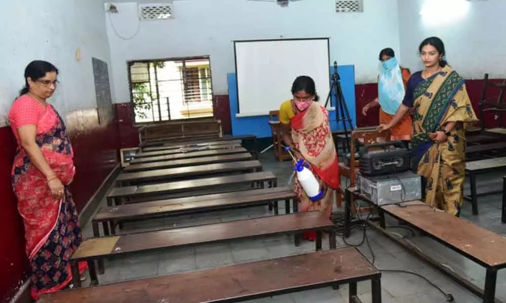 Schools getting ready for reopening from Wednesday. Photo: Adula Krishna