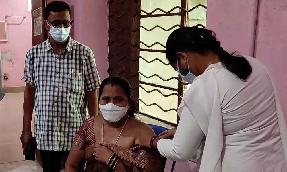 ADM&HO and DSO Dr Bagadi Jagannadha Rao supervising the vaccination drive in Srikakulam