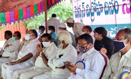 Leaders of various employees and teachers’ associations participating in the protest in Vijayawada on Wednesday