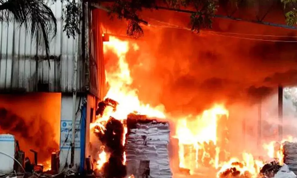 Fire breaks out in a Polymers company in Krishna district