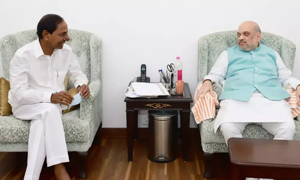 Telangana CM KCR meets Union Home Minister Amit Shah