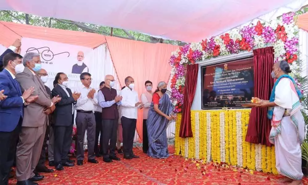 Finance Minister Sitharaman lays foundation stone for Income Tax office building