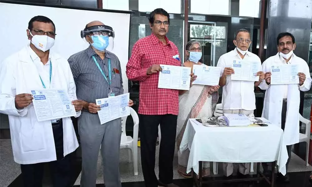 A team of doctors launching a poster in Visakhapatnam on Monday