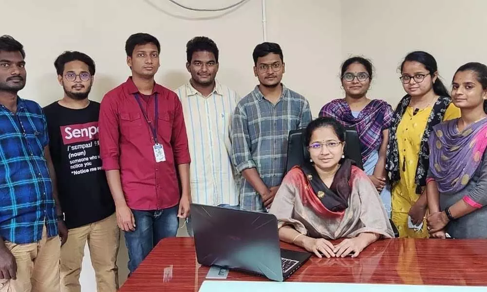 Centre coordinator G Mamatha with students