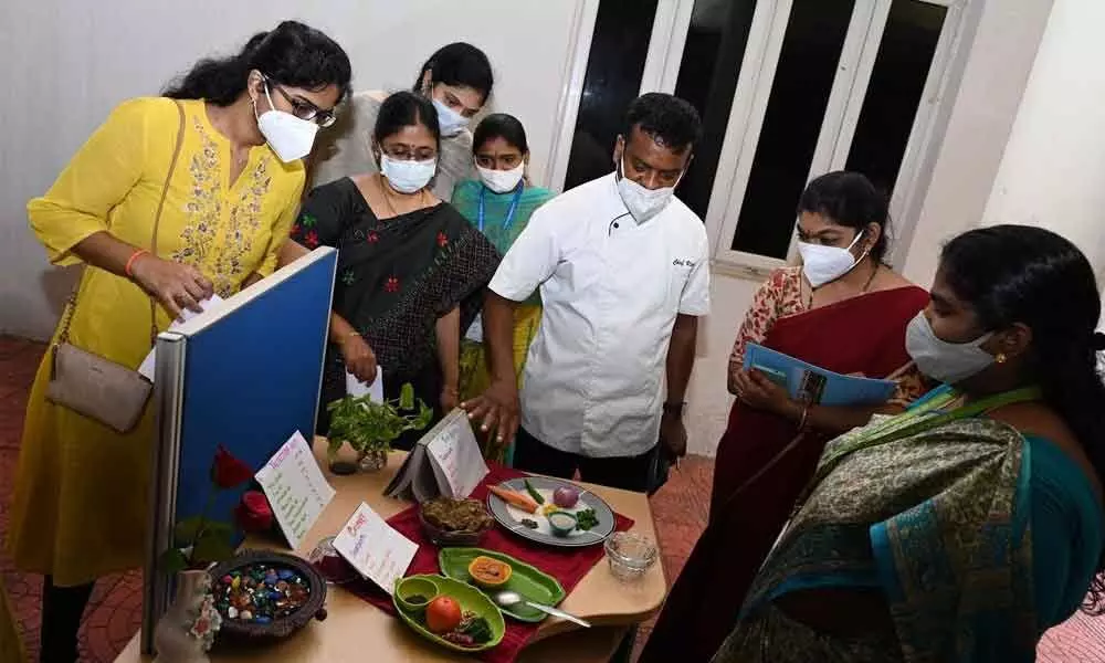 Participants at the cookery contest at GITAM in Visakhapatnam on Wednesday