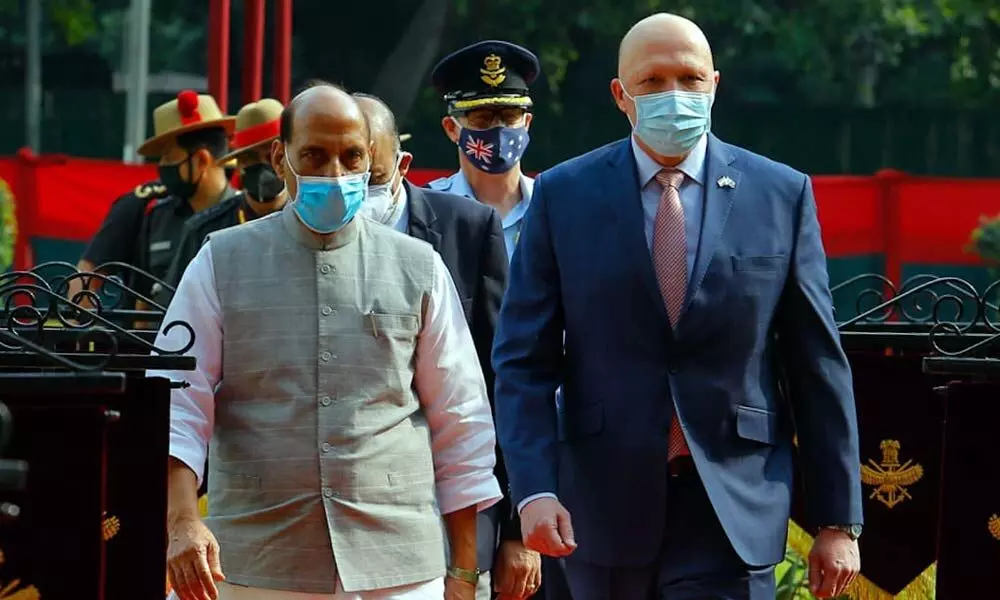 Defence Minister Rajnath Singh met his Australian counterpart Peter Dutton in Delhi on Friday