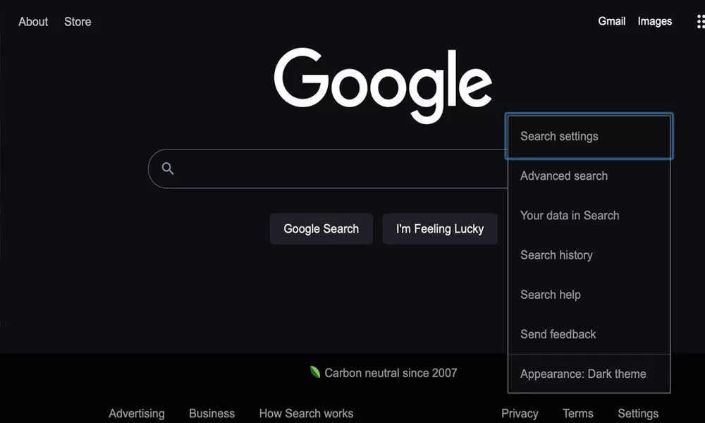 Google Dark Mode