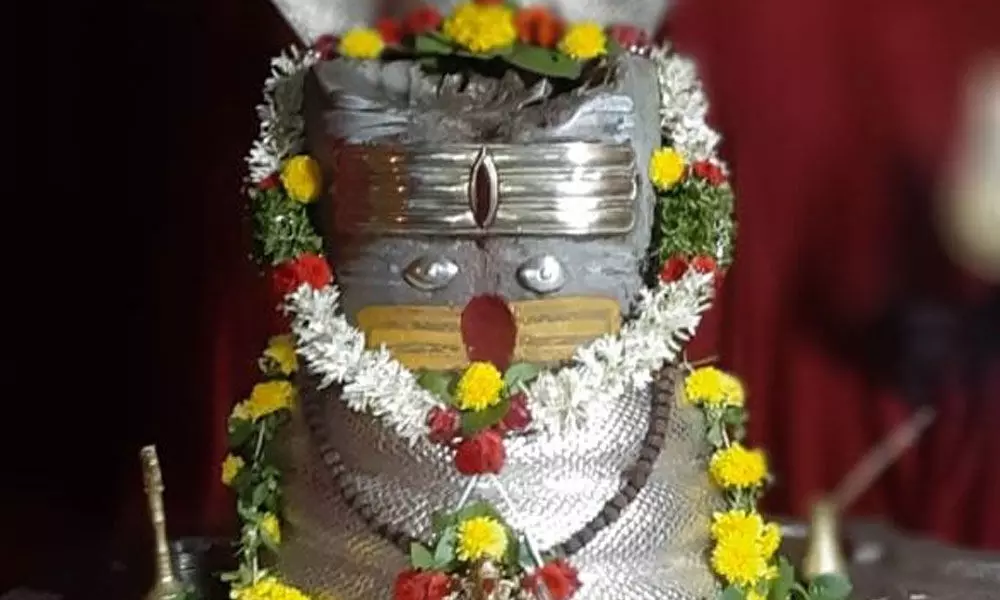 Shiva Lingam in Main Sanctum in Meenakshi Agasteshara Temple of Wadapally