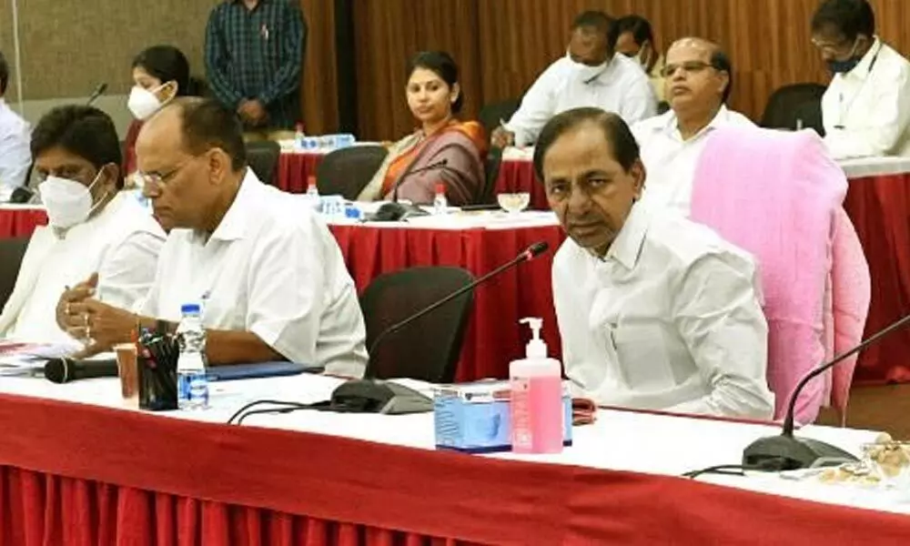 Chief Minister KCR at a review meeting on Dalit Bandhu
