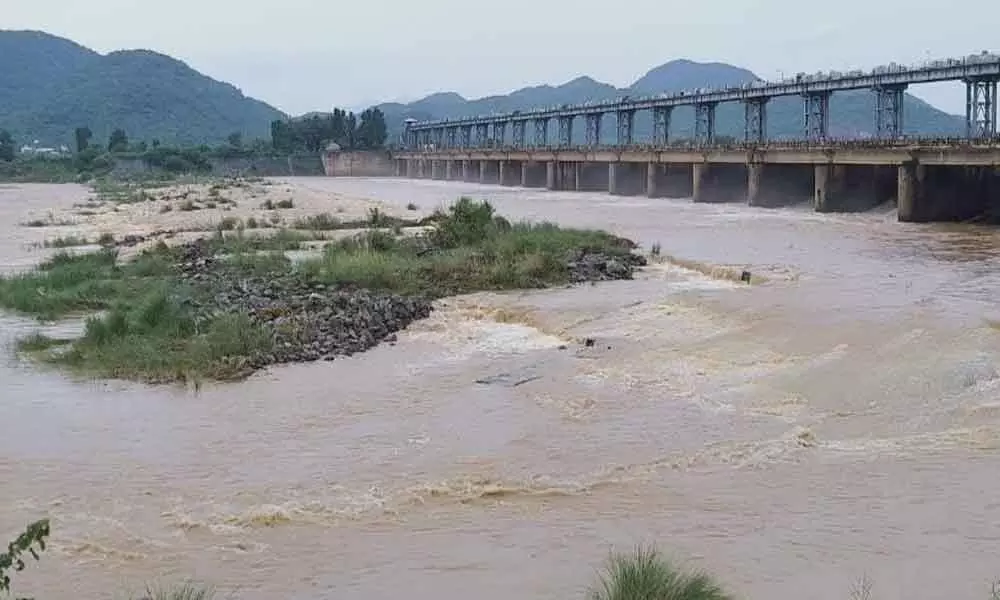 Flood water level at Gotta barrage on Monday