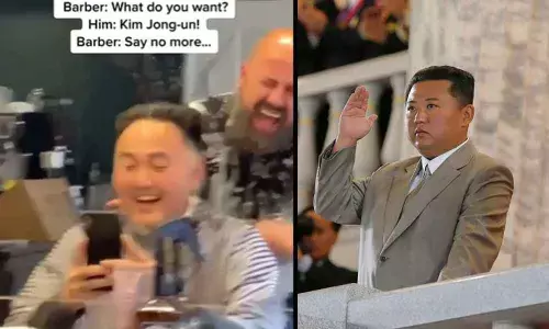 Man asks barber to style his hair like Kim Jong Un in viral video