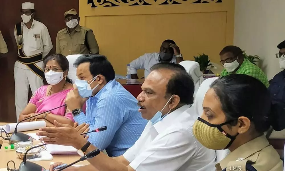 MP Magunta Srinivasulu Reddy speaking at the Road Safety Committee meeting in Ongole on Tuesday