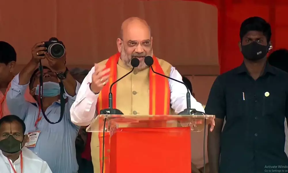 Amit Shah attended the meeting organized by the BJP in Nirmal district of Telangana