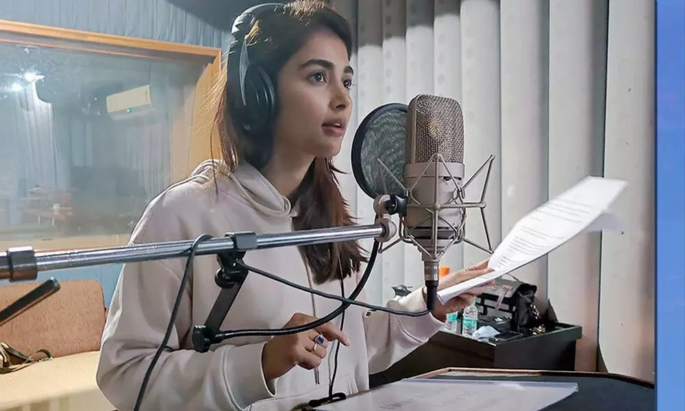 Pooja Hegde begins her dubbing part for her upcoming movie Most Eligible Bachelor!